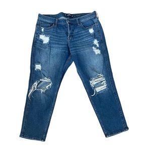Hollister Low Rise Boyfriend Crop Jeans Sz 15R